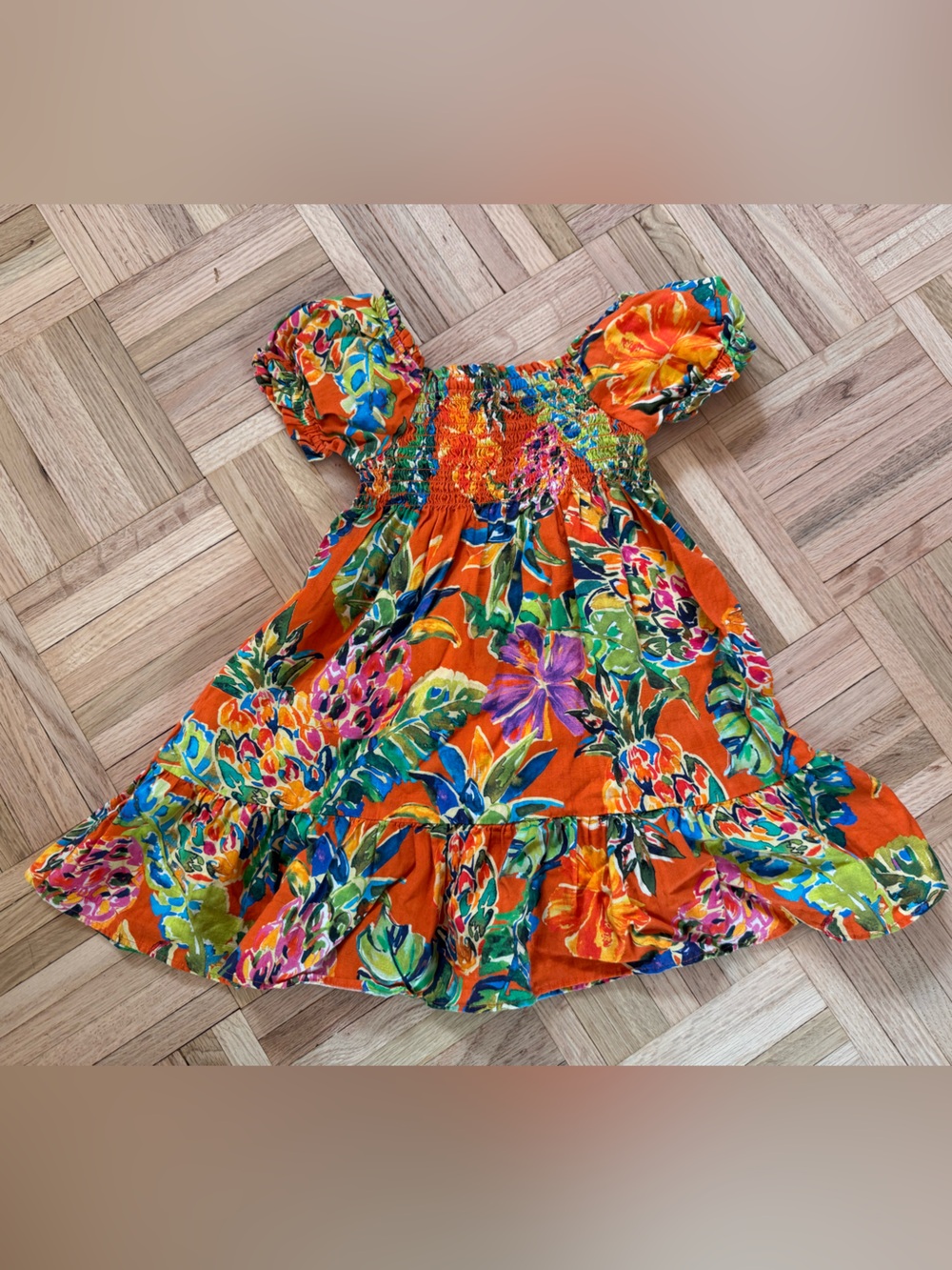 Polo by Ralph Lauren Bright Orange Floral One-Piece